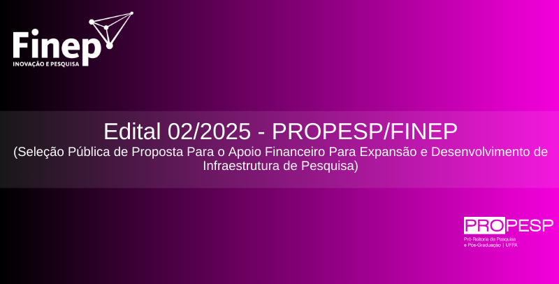 Edital 02/2025 - RERRATIFICADO- PROPESP/FINEP - RERRATIFICADO (Seleção Pública de Proposta Para o Apoio Financeiro Para Expansão e Desenvolvimento de Infraestrutura de Pesquisa) 